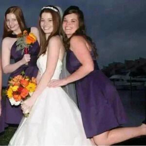 David’s Bridal Bridesmaid’s Dress in Eggplant Purple